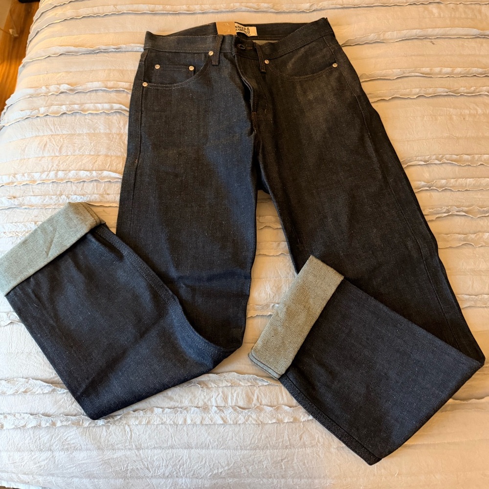 Naked & Famous Denim Dark Blue Jeans